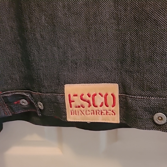 Vintage Willie Esco Navy Blue Jean Jacket with Red Stitching Size XL - Picture 3 of 6